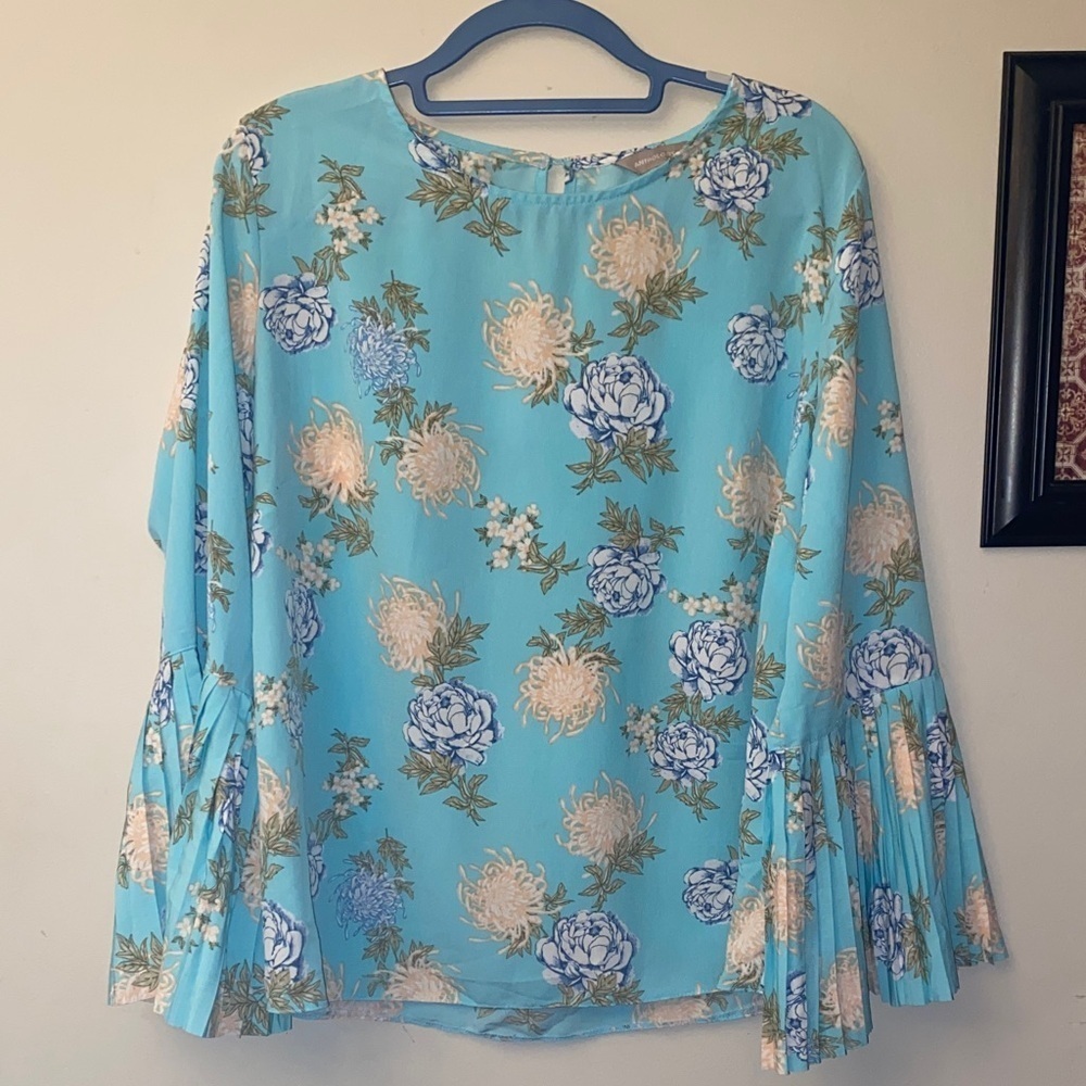 Anthology Floral Blue Women's Top NWOT 🆕
